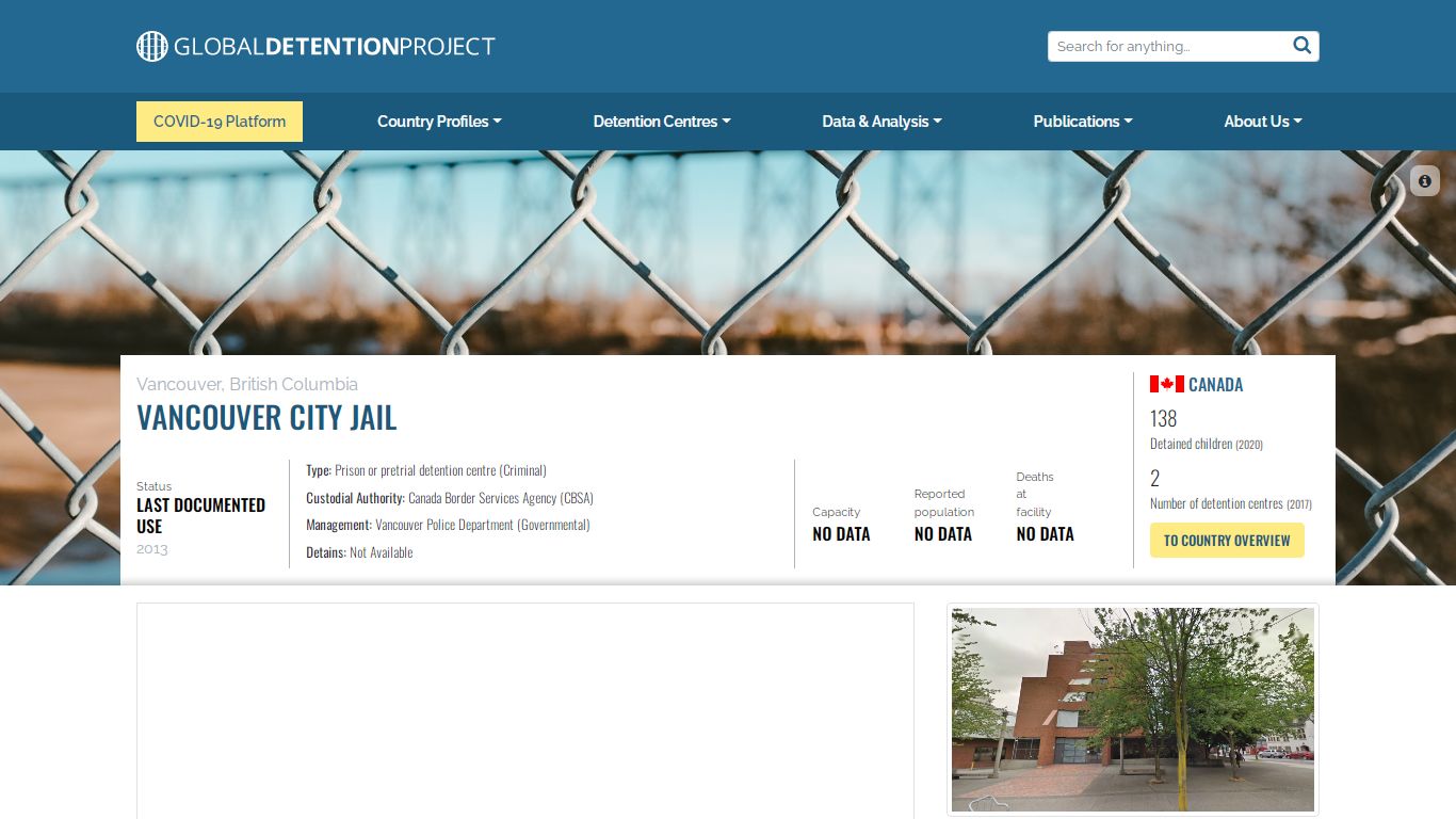 Vancouver City Jail – Global Detention Project | Mapping ...